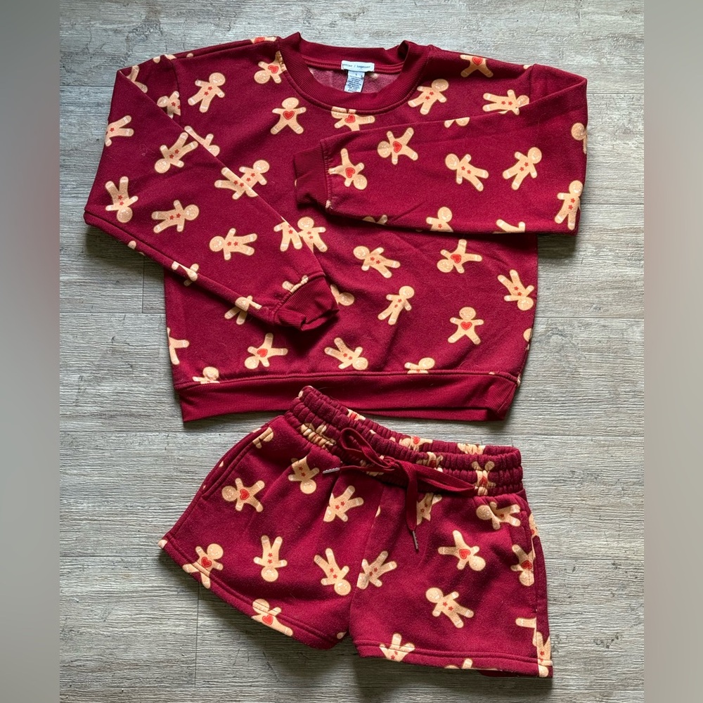 Better Together Holiday XS Women’s Burgundy Gingerbread Cozy Lounge Set